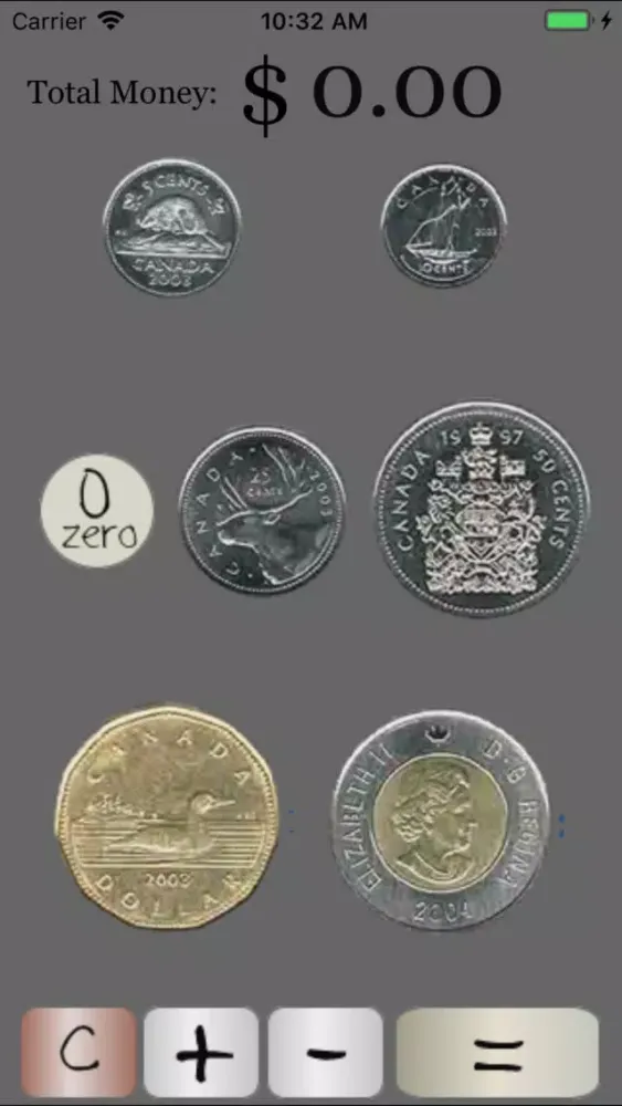 Ảnh chụp màn hình của Canadian Coin Calculator