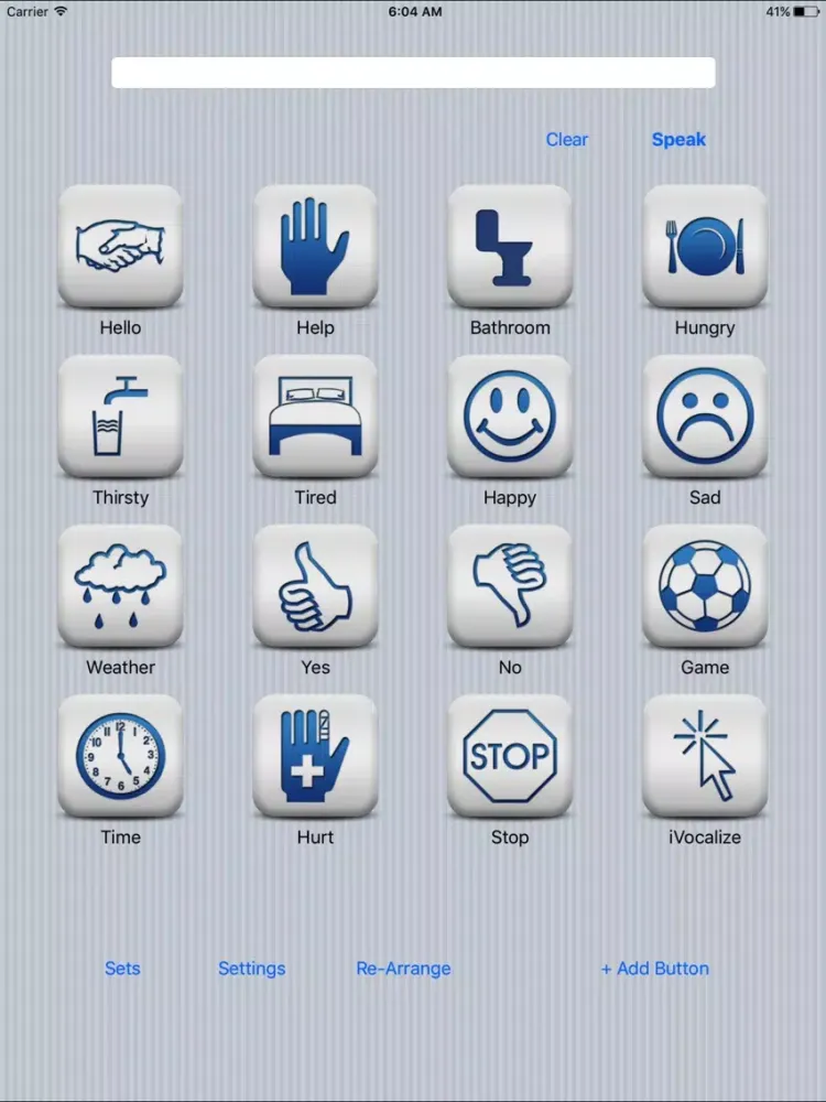 Tangkapan layar iVocalize iPad 