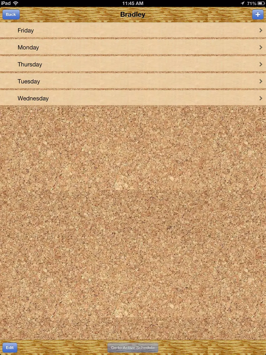 Tangkapan layar iVisual Schedule iPad 