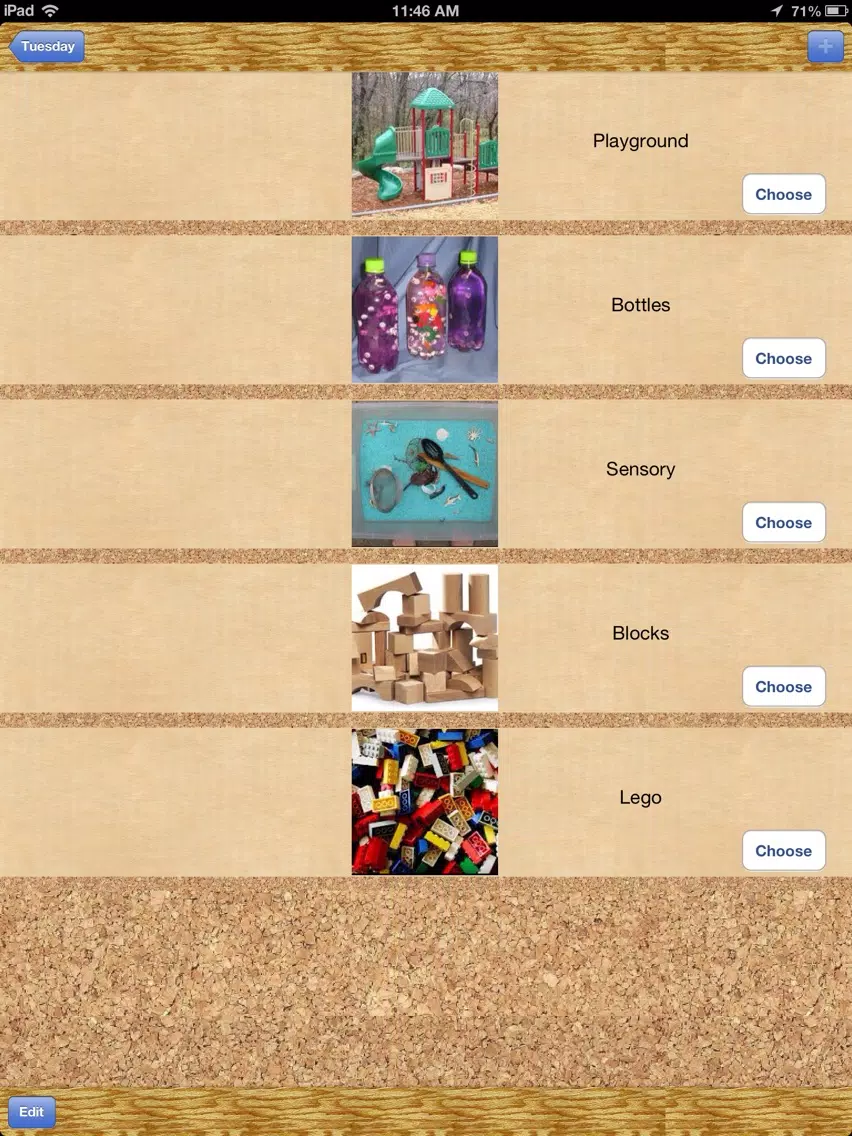Tangkapan layar iVisual Schedule iPad 