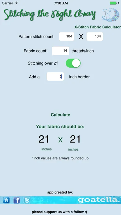 Cross Stitch Calculator سکرین شاٹس