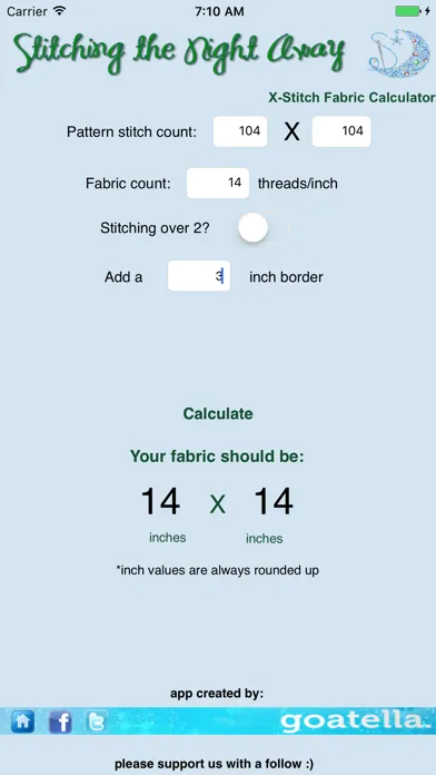 Cross Stitch Calculator سکرین شاٹس