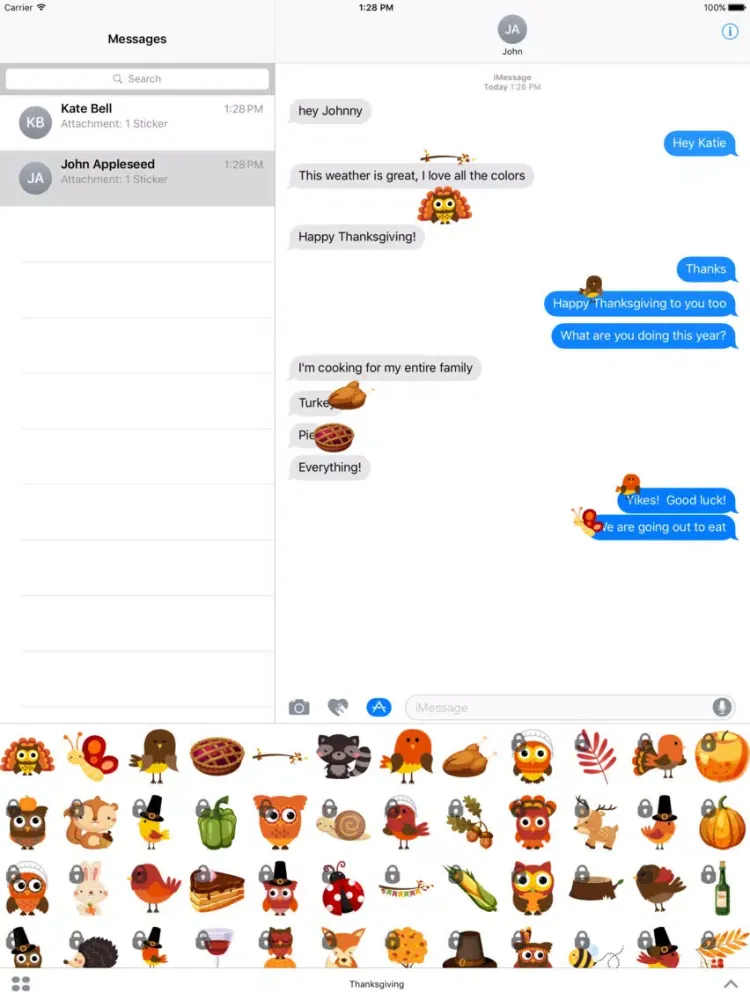 Capturas de pantalla de Thanksgiving & Fall Stickers iPad 