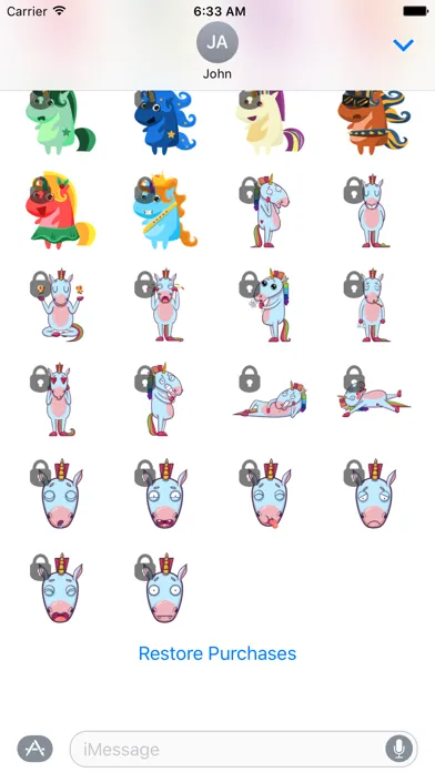 تصاویر Unicorn Sticker Set