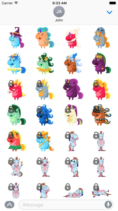 تصاویر Unicorn Sticker Set