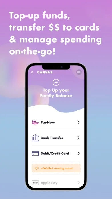 Canvas Card pocket money app 스크린샷