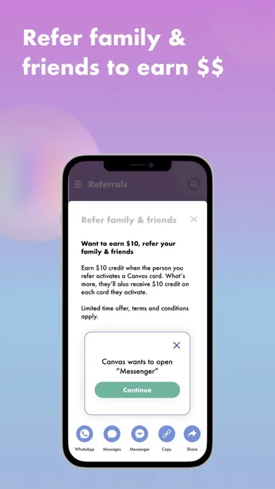 Canvas Card pocket money app 스크린샷