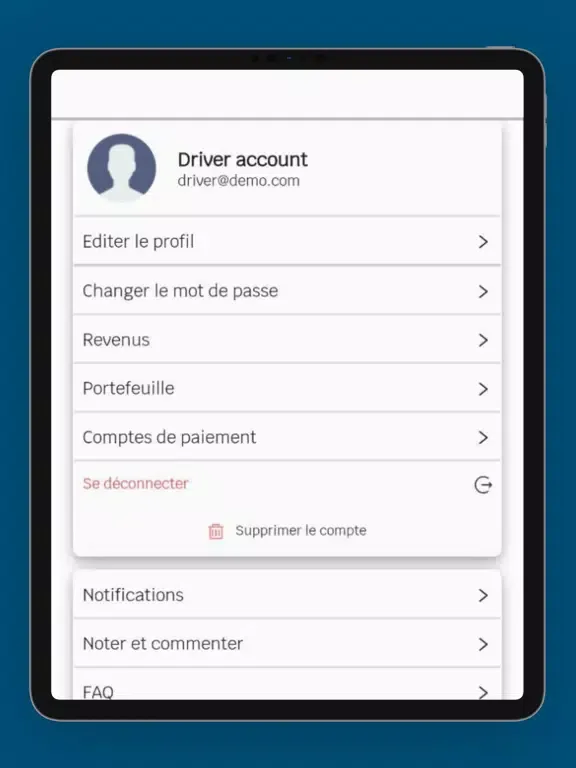 Capturas de pantalla de Gobee Driver iPad 