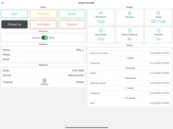 Tangkapan layar Boxie Admin iPad 