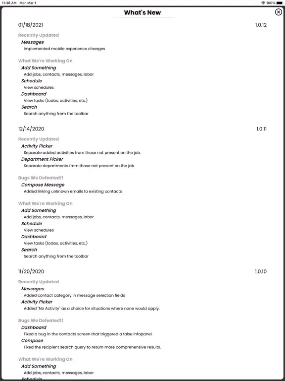 Chronicle for Job Management iPad  स्क्रीनशॉट