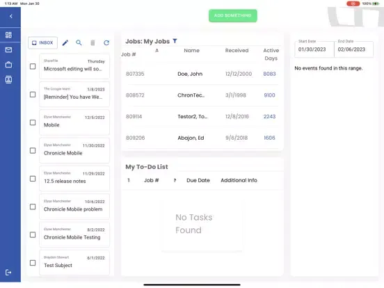 Chronicle for Job Management iPad  स्क्रीनशॉट