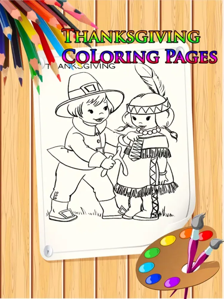 ภาพหน้าจอของ Thanksgiving Coloring Book for Kids iPad 