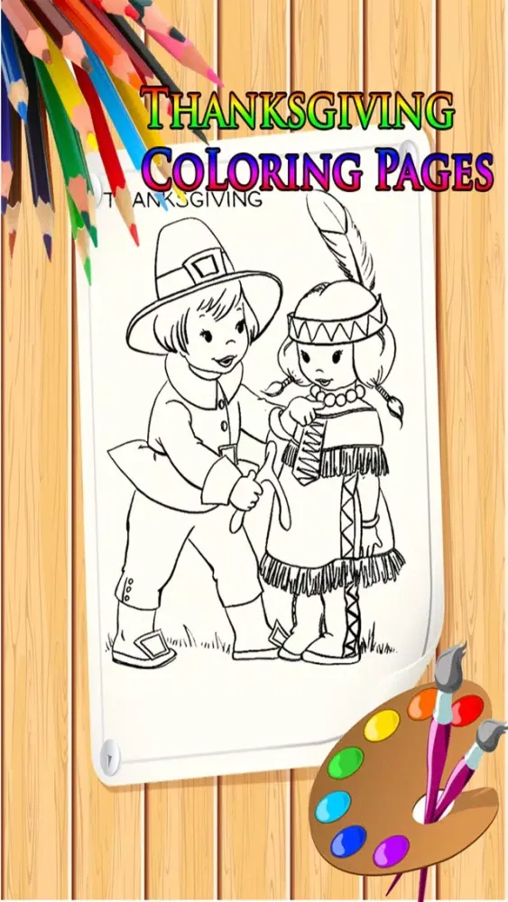 ภาพหน้าจอของ Thanksgiving Coloring Book for Kids