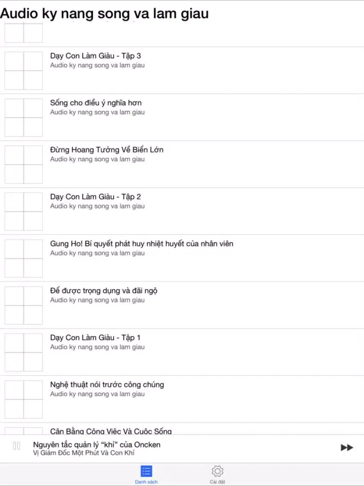 تصاویر Audio ky nang song va lam giau iPad 