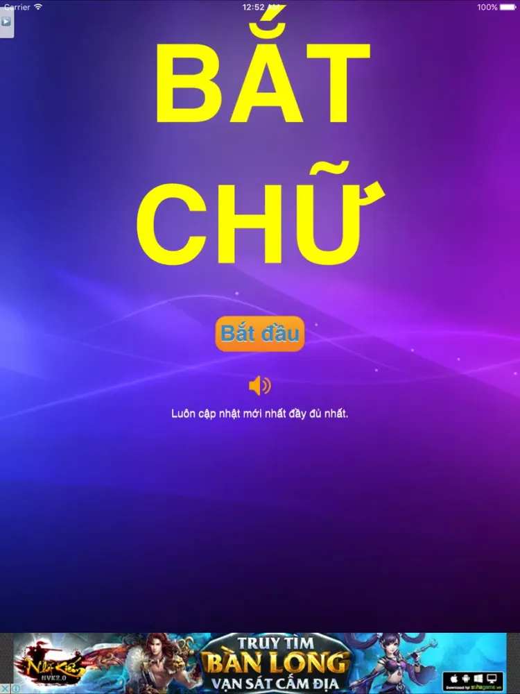 Screenshot di Bat chu Duoi hinh Zalo iPad 