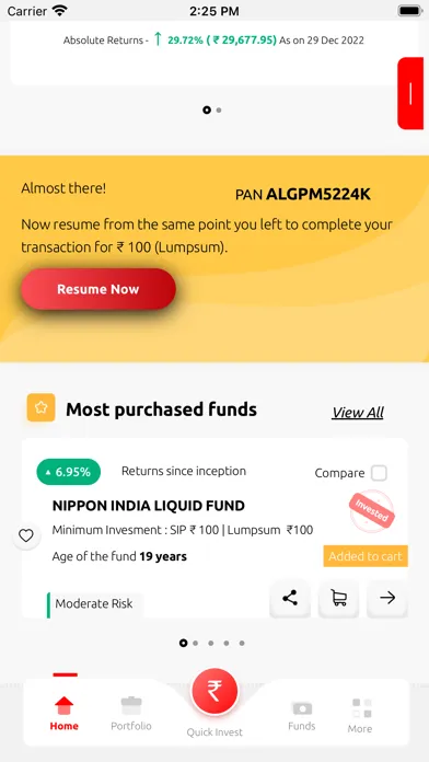 Nippon India Mutual Fund應用截圖