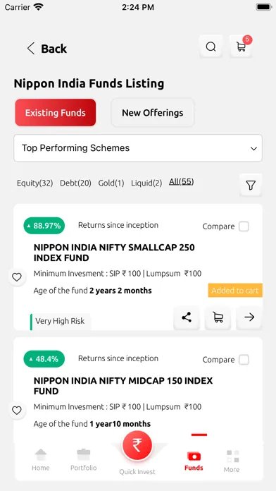 Nippon India Mutual Fund應用截圖