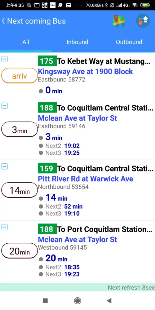 تصاویر Vancouver Bus/Metro Tracker