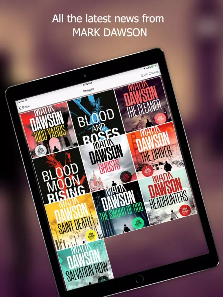 Ảnh chụp màn hình của Mark Dawson iPad 