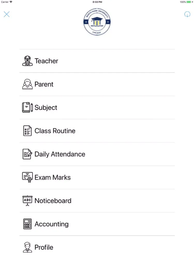 North Park University iPad  स्क्रीनशॉट