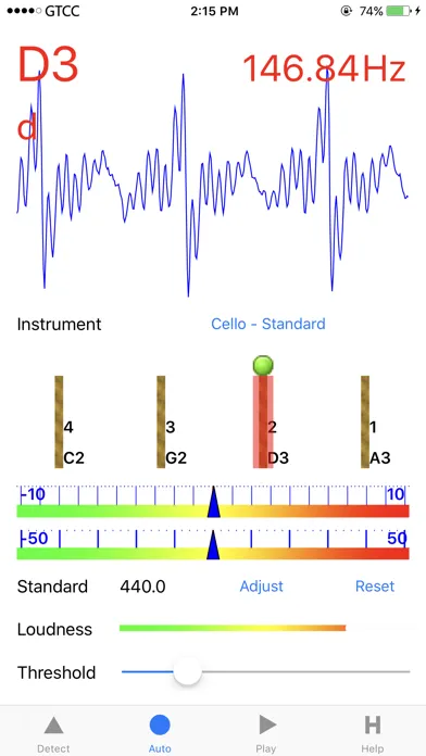 Tangkapan skrin Accurate Cello Tuner