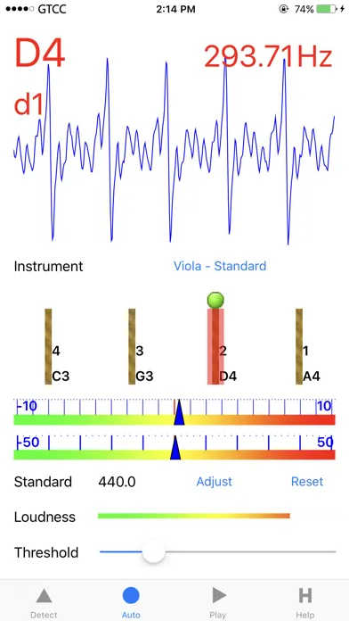 Tangkapan skrin Accurate Viola Tuner