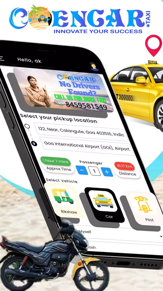 Capturas de tela do Goa Taxi App | By Goencar Taxi