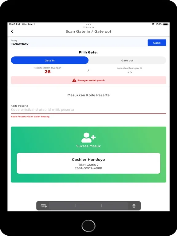 Ticket Scanner by Goers iPad  스크린샷