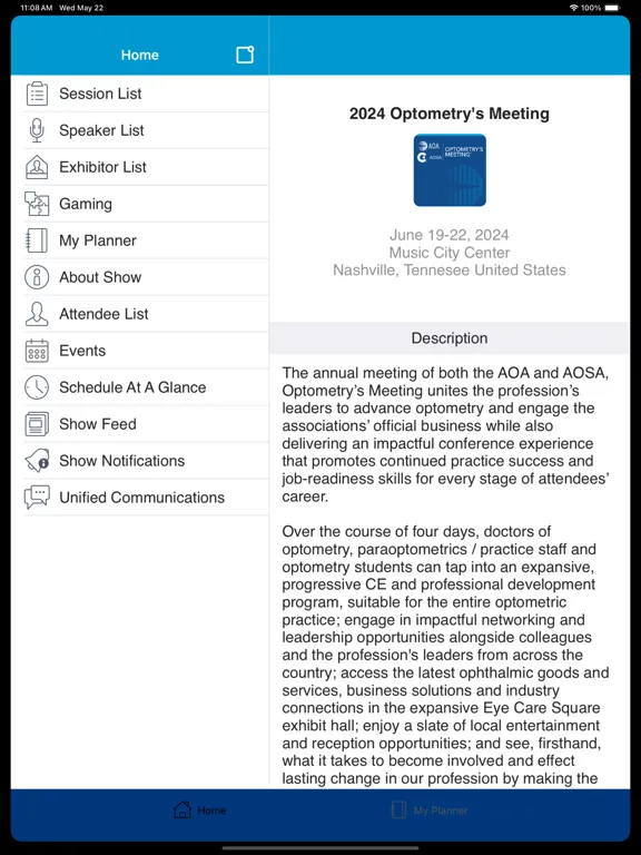 AOA/AOSA Optometry's Meeting iPad 应用截图