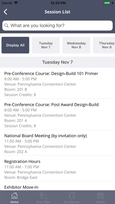 Ảnh chụp màn hình của DBIA Conferences