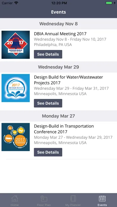 Ảnh chụp màn hình của DBIA Conferences