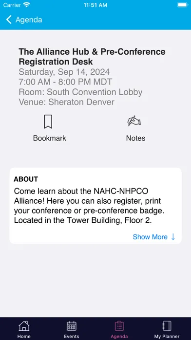 Tangkapan layar NHPCO Events