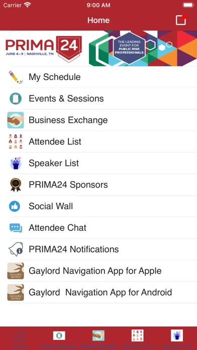 Ảnh chụp màn hình của PRIMA Events