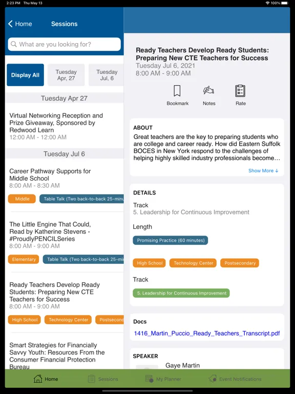 SREB Events iPad  سکرین شاٹس