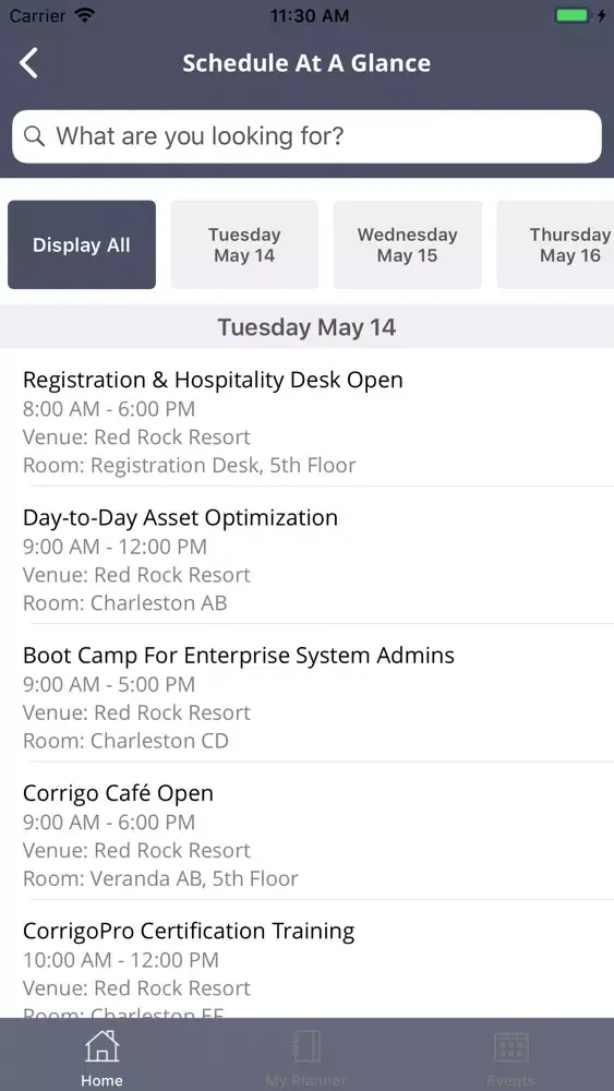 Capturas de tela do CONNECT The Corrigo Conference