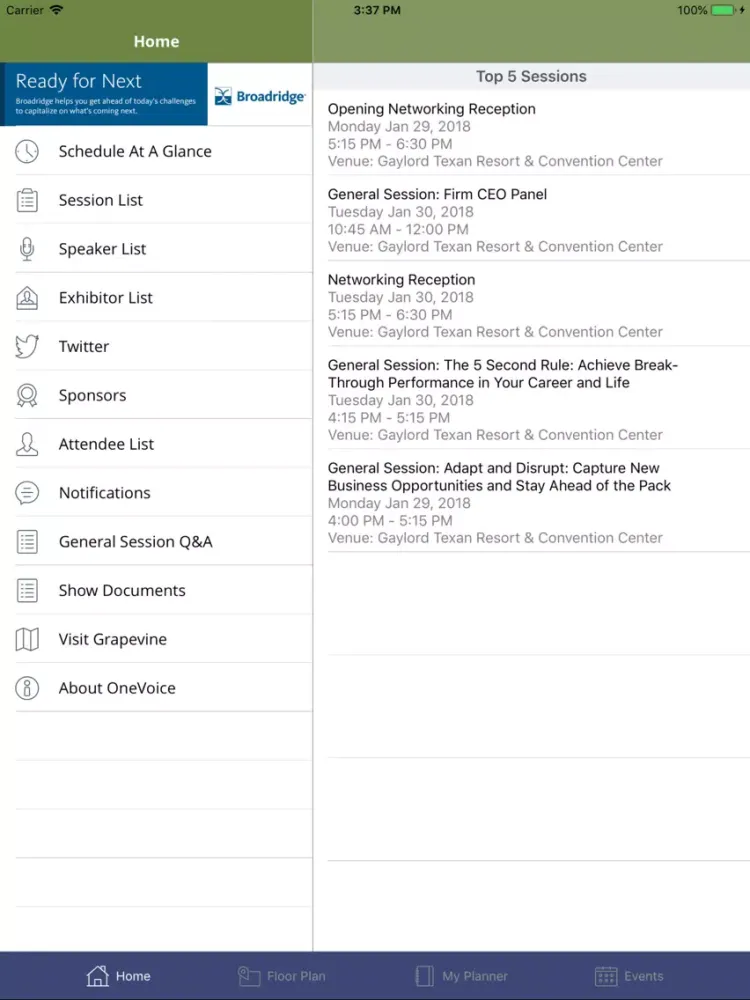 FSI Events iPad  Ekran Görüntüleri