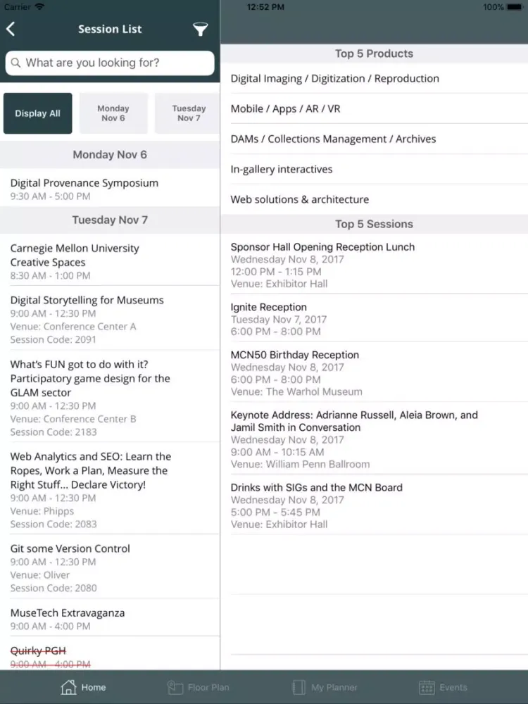 Museum Computer Network iPad  Screenshots