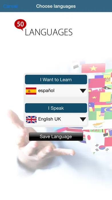 Capturas de tela do 50 languages
