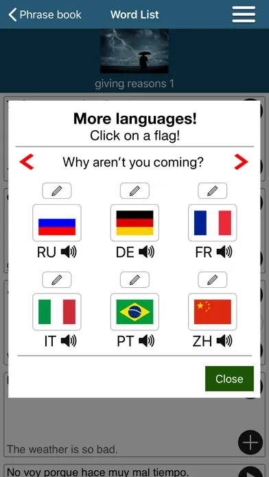 Capturas de tela do 50 languages
