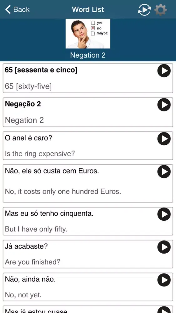 Capturas de pantalla de Learn Portuguese - 50 Languages