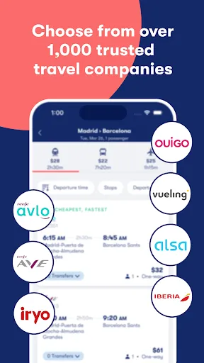 Omio: Europe & U.S. Travel App Screenshots