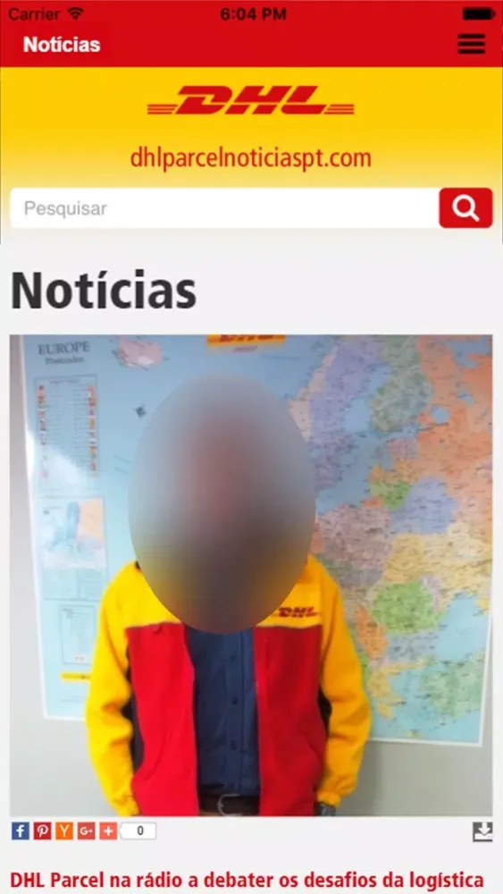 Captures d'écran de DHL Parcel PT