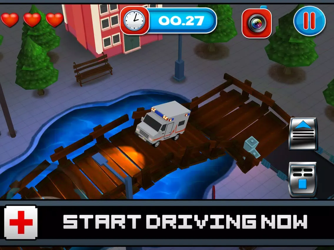 3D Blocky Moto Ambulance King - Emergency Dr Rush Road Parking Mini Game iPad  Screenshots
