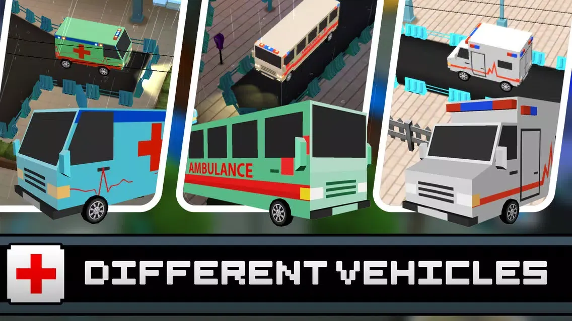 3D Blocky Moto Ambulance King - Emergency Dr Rush Road Parking Mini Game Screenshots