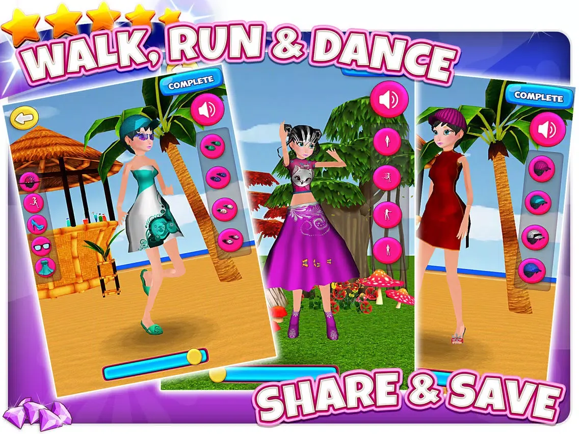 Скриншоты A 3D Dancing Fashion Dress Up - Princess Disco Party Free Game for Girls iPad 