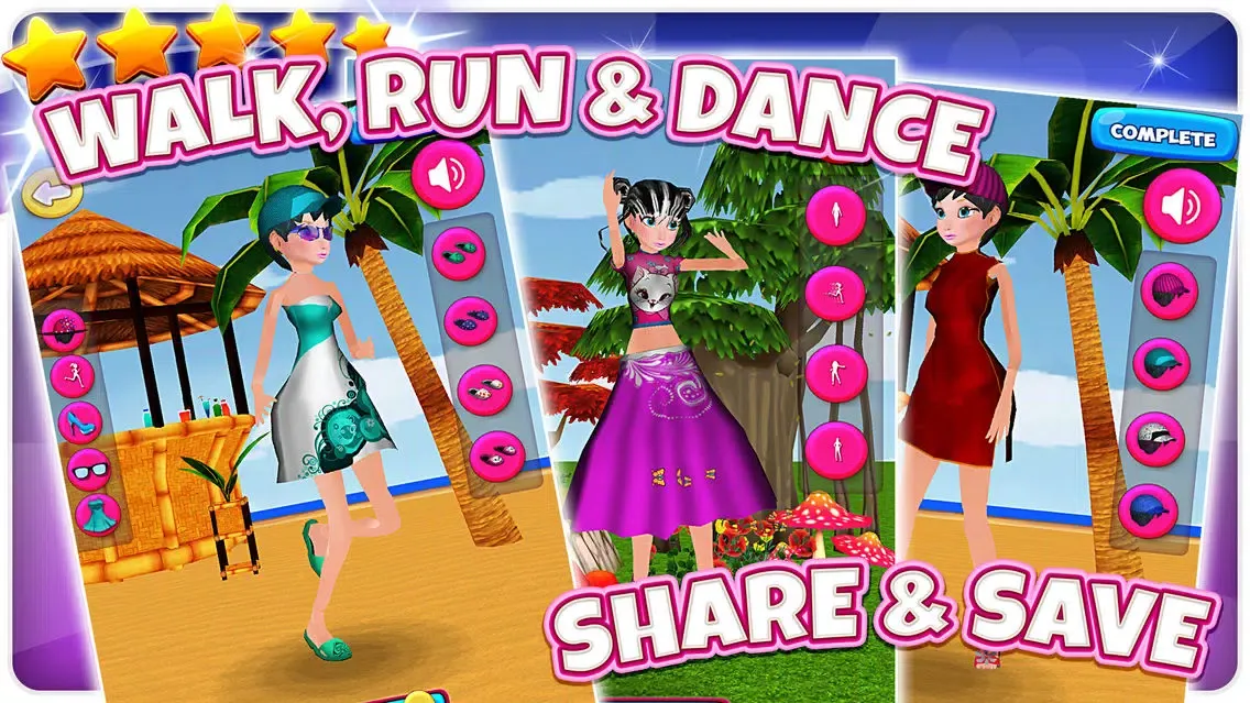 Скриншоты A 3D Dancing Fashion Dress Up - Princess Disco Party Free Game for Girls