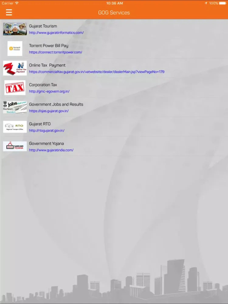 Zrzuty ekranu Government Of Gujarat Services iPad 
