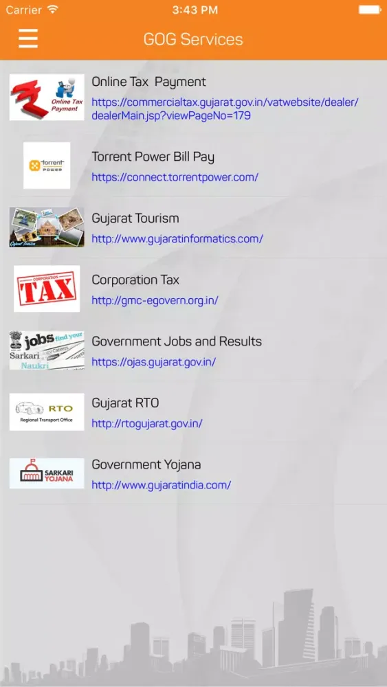 Zrzuty ekranu Government Of Gujarat Services