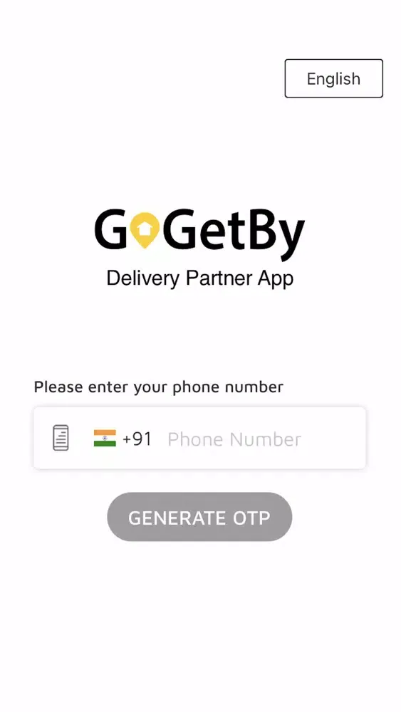 Ảnh chụp màn hình của GoGetBy Delivery Partner App