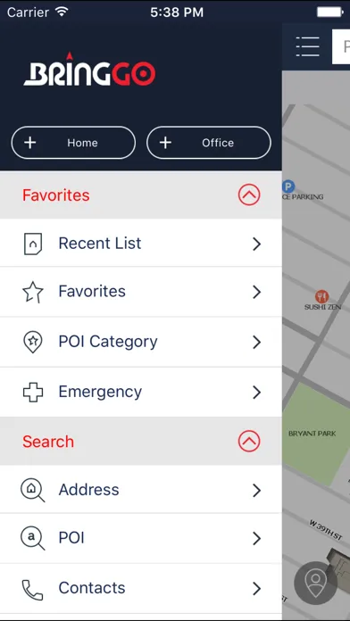 Screenshot di BringGo USA & CAN